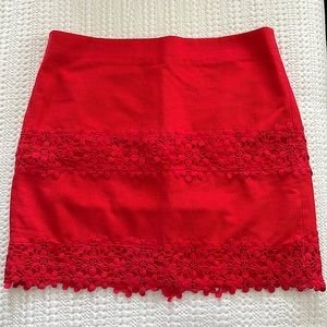 Brand New J Crew Skirt Red size 6